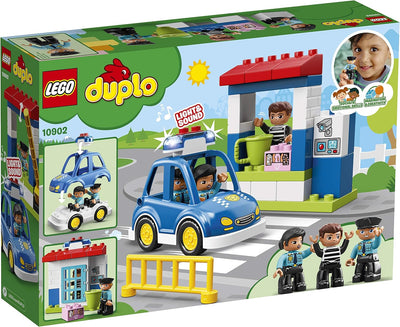 LEGO 10902 DUPLO Polizeistation mit Polizeiauto, Gefängniszelle und 2 Polizisten als Minifiguren, Li