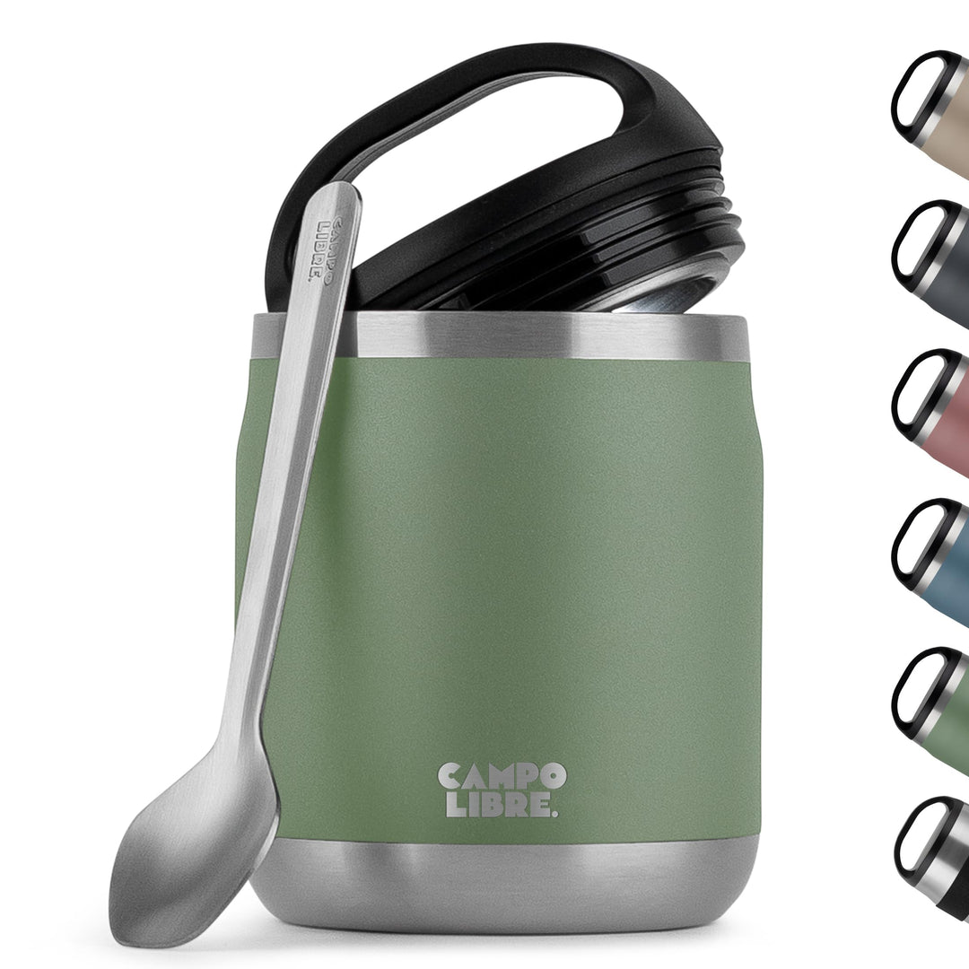 Campo Libre.® Lotta, Thermobehälter für Essen, Edelstahl Thermobecher Essen mit Löffel, Warmhaltebeh