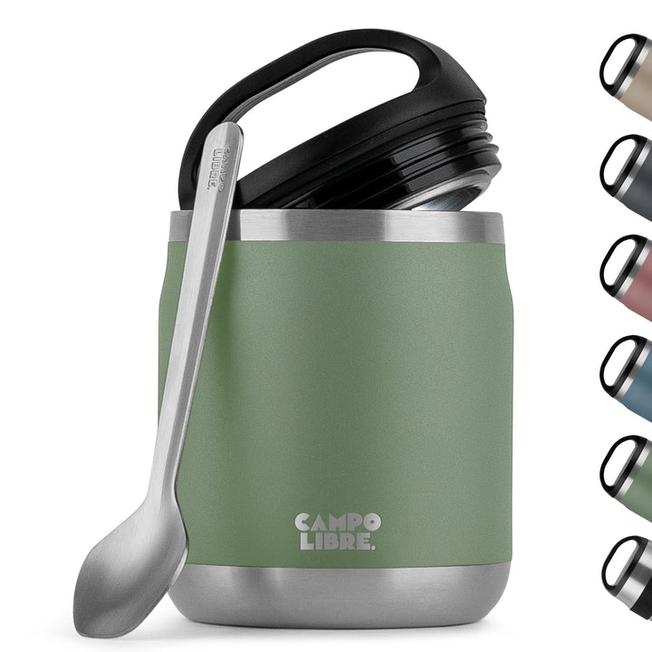 Campo Libre.® Lotta, Thermobehälter für Essen, Edelstahl Thermobecher Essen mit Löffel, Warmhaltebeh