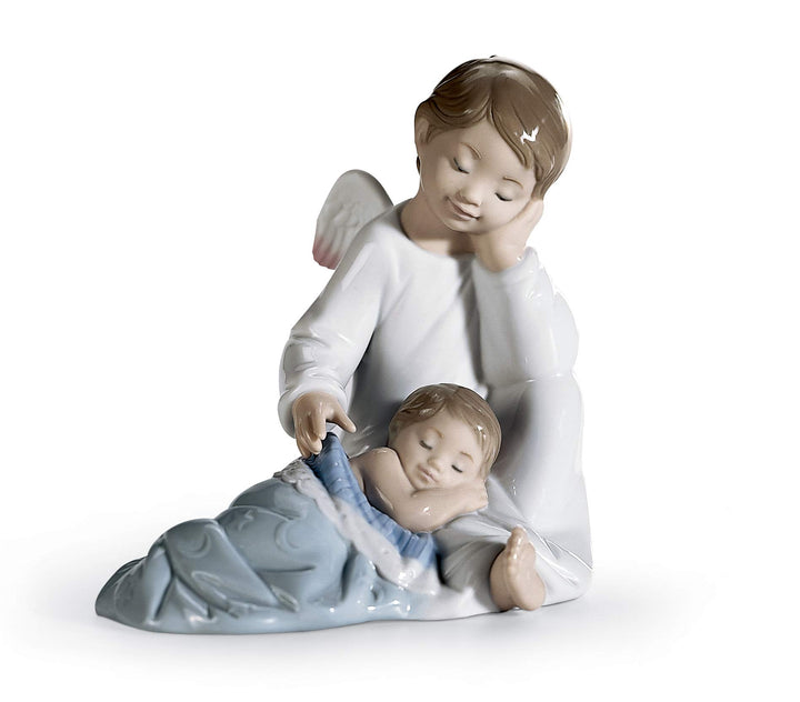 LLADRÓ Figur Mein Schutzengel. Blau. Schutzengel. Porzellan.
