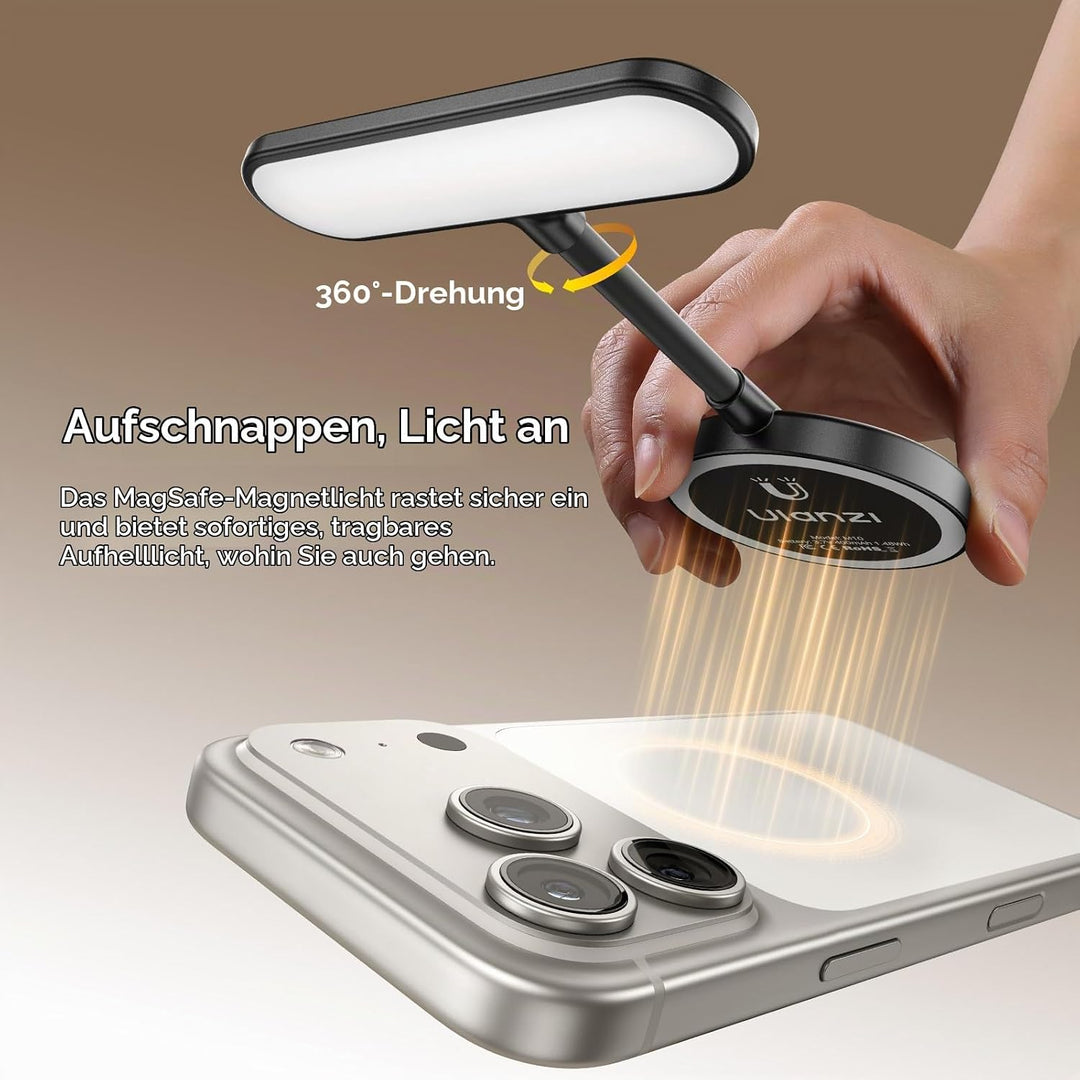 ULANZI M10 Magnetische Selfie Licht; Mini Flexible LED Handylicht, Clip-On Leseleuchte mit 5-stufig