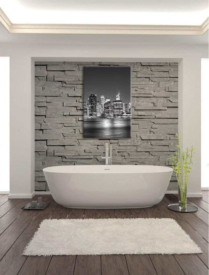 Pixxprint New York City, Format: 100x70 auf Leinwand, XXL riesige Bilder fertig gerahmt mit Keilrahm