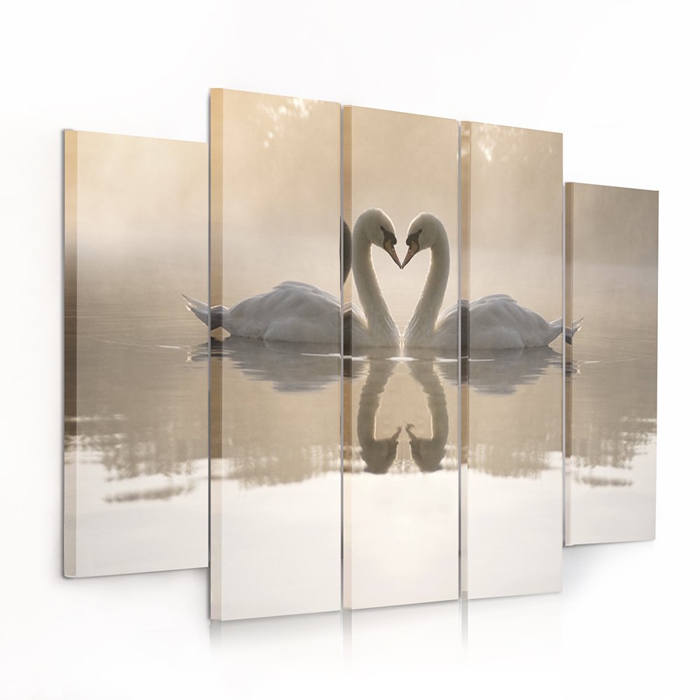 Feeby Frames, Leinwandbild Bilder Wand Bild - 5 Teile - Wandbilder Kunstdruck 200x100 cm, Typ B