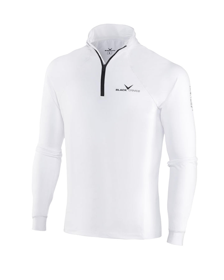 Black Crevice Herren Skirolli Zipper Shirt, weiss/schwarz, XXXL