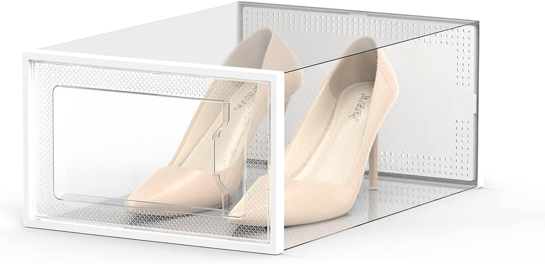 SEE SPRING 12er Set faltbare Schuhboxen Organizer, stapelbar - Für Schuhe bis Grösse 44 - Kunststoff
