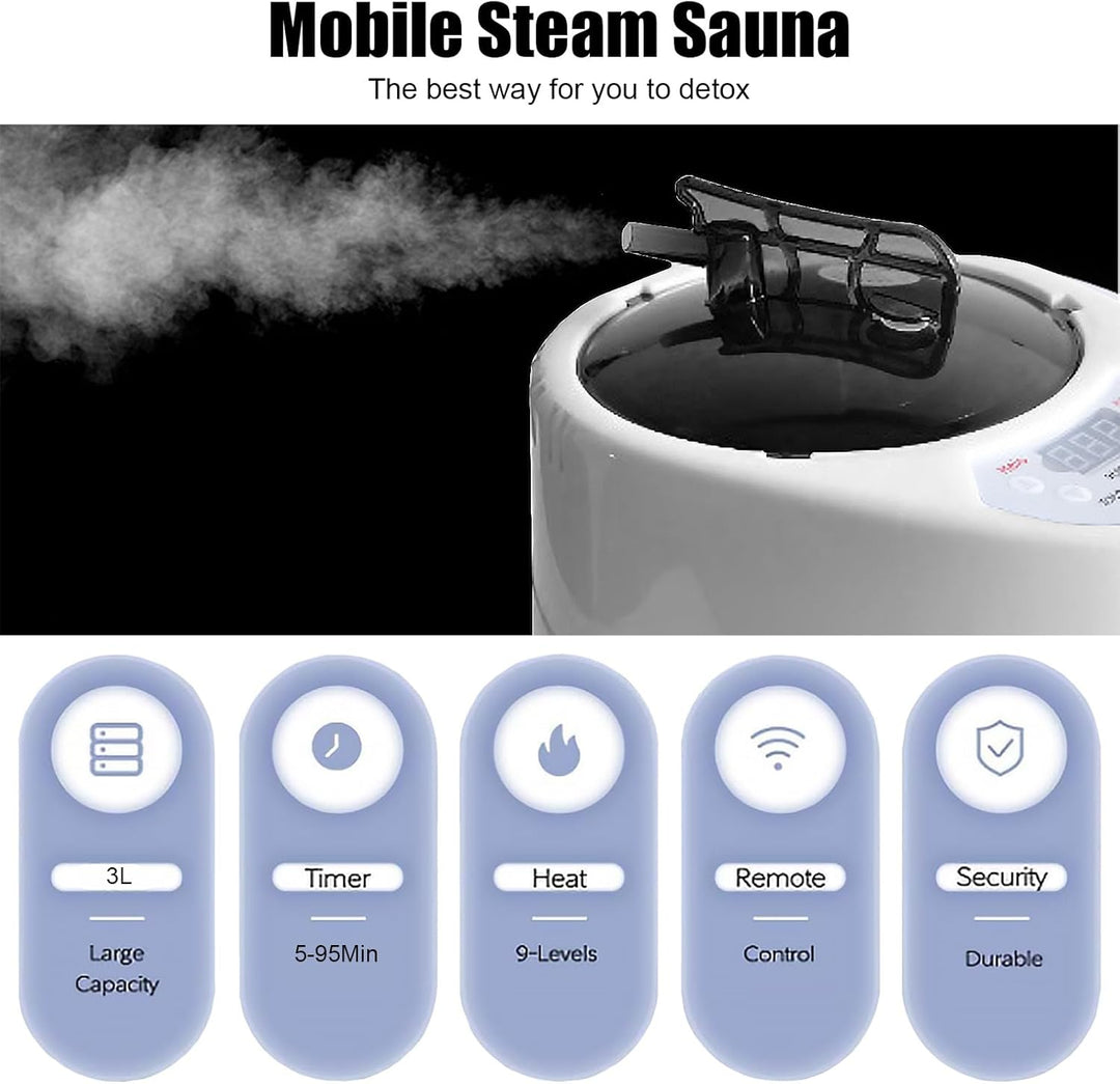 Sauna Dampferzeuger, Dampfsauna, Saunadampfer, Sauna Dampferzeuger mit Fernbedienung, 1000W 3L Dampf
