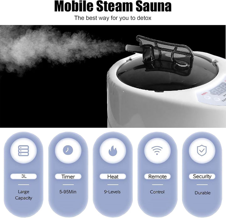 Sauna Dampferzeuger, Dampfsauna, Saunadampfer, Sauna Dampferzeuger mit Fernbedienung, 1000W 3L Dampf