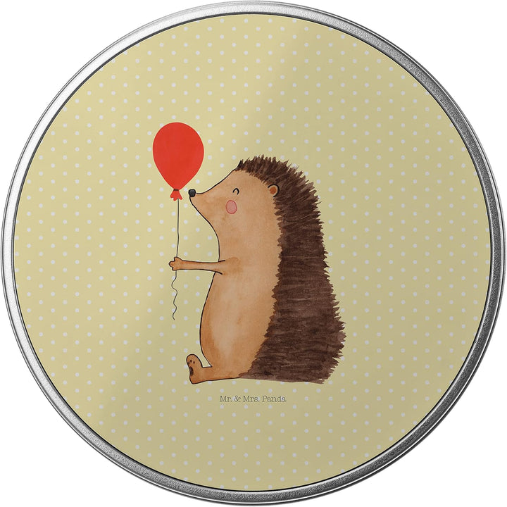 Mr. &amp; Mrs. Panda Blechdose rund Igel Luftballon - Geschenk, lustige Sprüche, Vorratsdosen mit Deckel