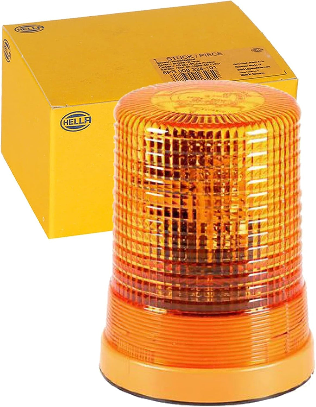 HELLA - Halogen-Rundumkennleuchte - KL 700 - 24V - gelb - rund - Anbau/geschraubt - Stecker: Flachst