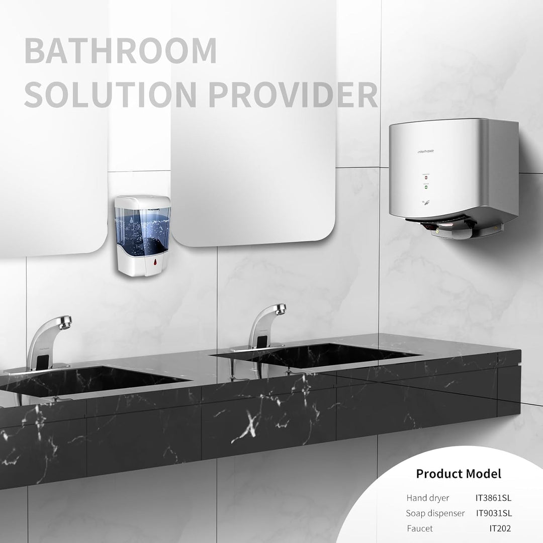 interhasa! Händetrockner automatischer Infrarotsensor handtrockner leise Gewerbe und Haushalt 1250W（