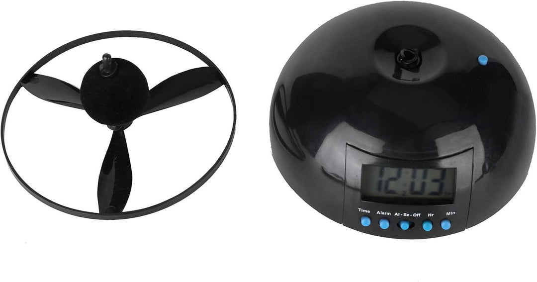 Wecker, Fliegende Uhr, Mini-Rundpropeller-Wecker, LCD-Display, Digitaluhr, weglaufender, rollender H
