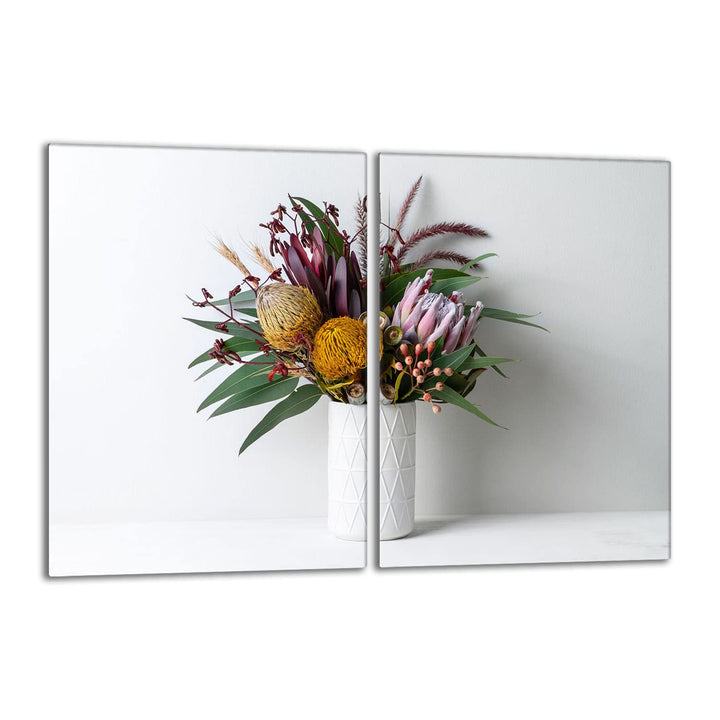 Herdabdeckplatten Set 2x40x52 cm Ceranfeld Abdeckung Glas Spritzschutz Abdeckplatte Glasplatte Herd