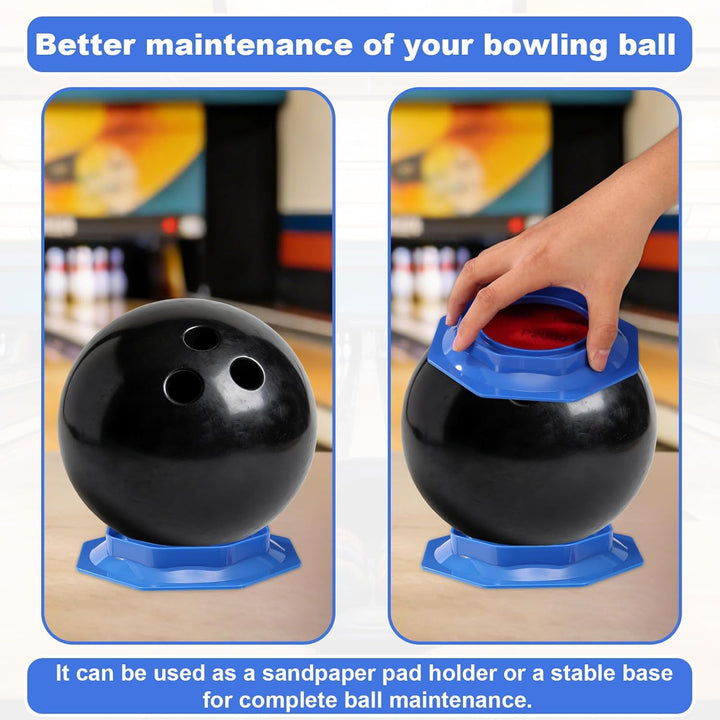 2 Stück Bowling Schleifpapierhalter, Universeller Polierpadhalter mit Schwamm Schleifpapier & Klettv