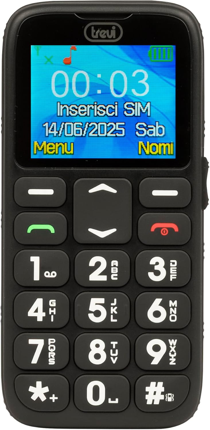 Trevi - Cellular Telefon FÜR Einfache Tasten mit Trevi SICHERHEITSKNÖPFEN 10 Schwarz black, black