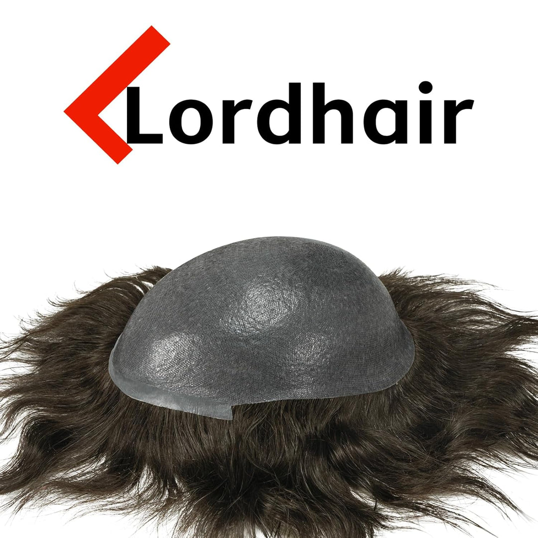 Lordhair Toupet Echthaar Männer,Perücke Männer,0,03 mm Dünne Leder Basis 20 * 25 CM Leichtes Haarers