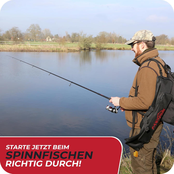 Angelruten Set zum Spinnfischen 2,1m/2,4m/2,7m I Teleskop-Rute mit Rolle, Ködern, Angelzubehör und A