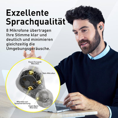 Technics EAH-AZ60 Kabellose In-Ear-Bluetooth-Kopfhörer, Geräuschunterdrückung, 24 Stunden Akkulaufze