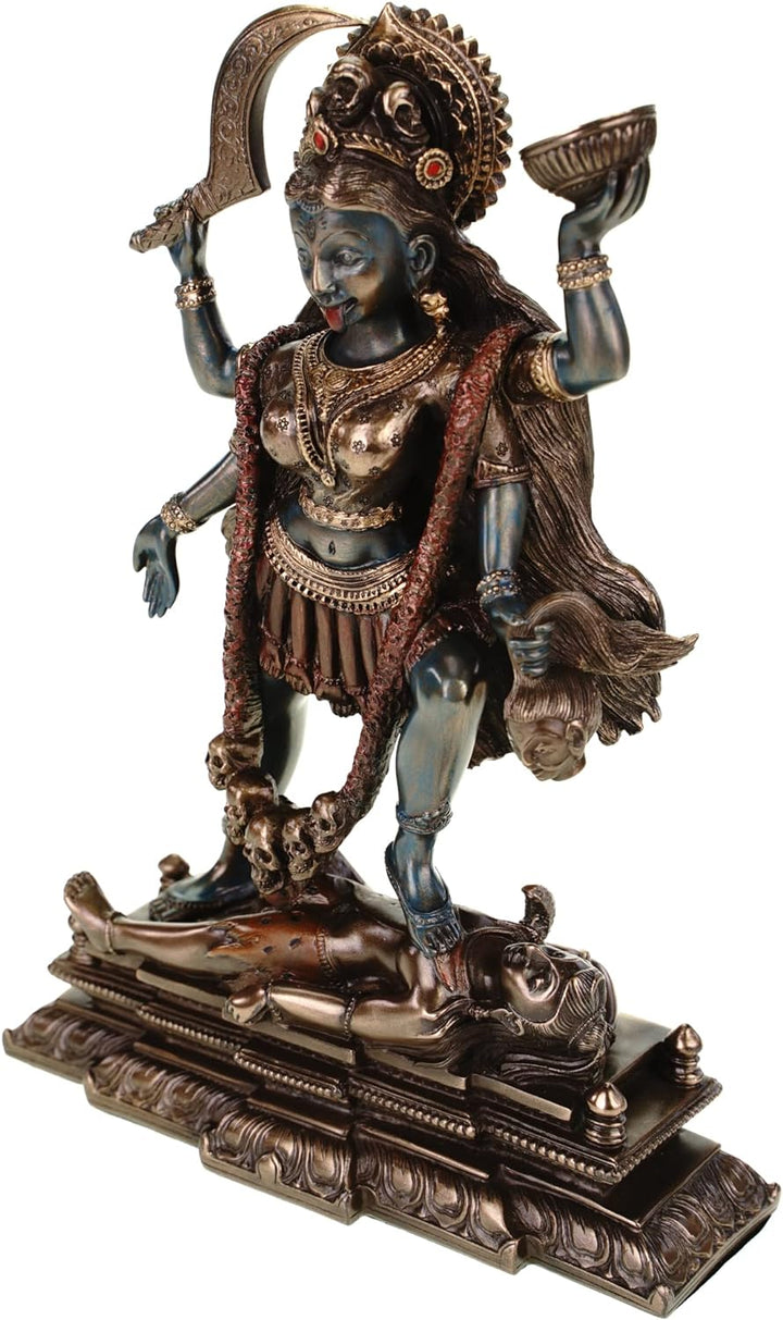Veronese 708-7535 Figur Kali Indische Göttin des Todes Shiva bronziert Skulptur 20 cm