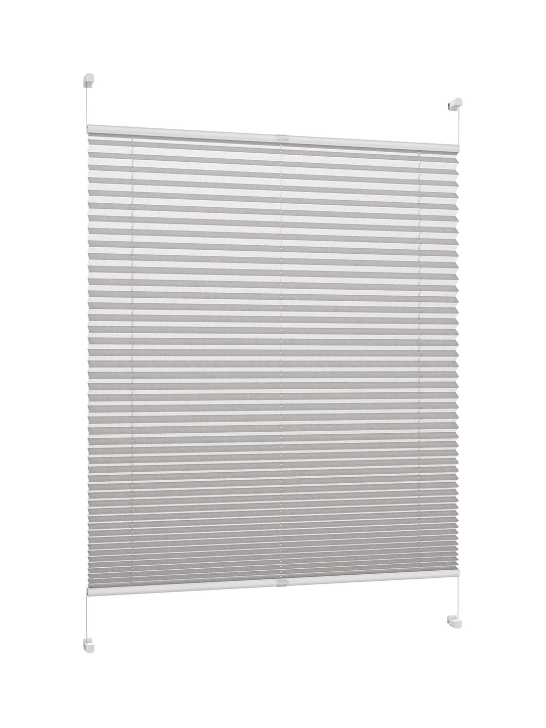 DécoProfi Plissee ohne Bohren Grau 65cm x 220cm (max. Gesamthöhe Fensterflügel) I Verspannte Plissee