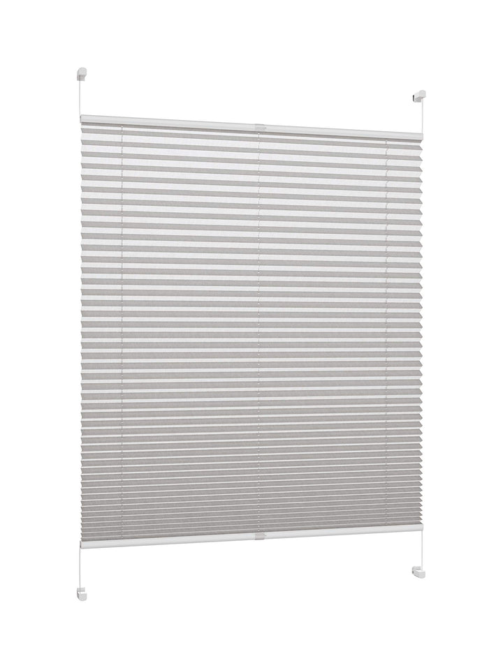 DécoProfi Plissee ohne Bohren Grau 65cm x 220cm (max. Gesamthöhe Fensterflügel) I Verspannte Plissee
