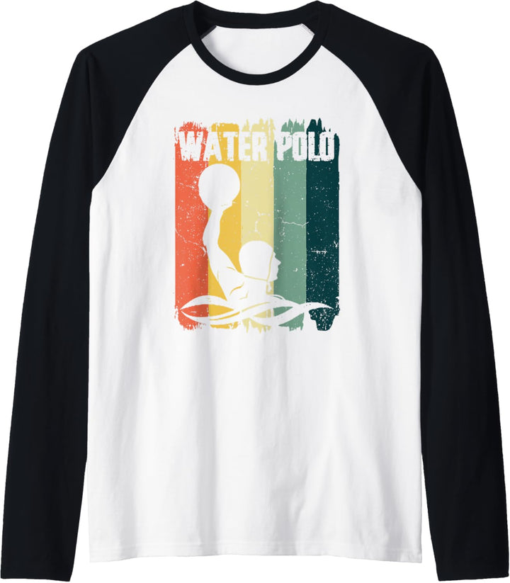 Wasserball Sport Retro Vintage Wasserball Spieler Raglan