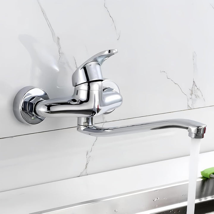 Wasserhahn Wandmontage, Küchenarmatur Wandmontage, 360° Drehbar Wasserhahn Küche Wandarmatur, Spülti
