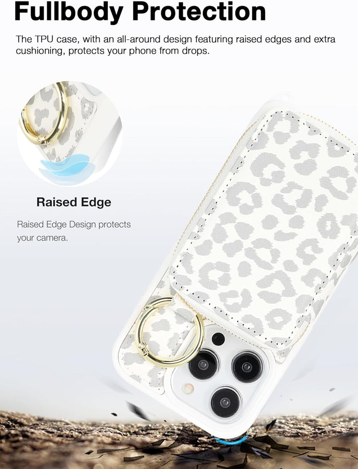 ELTEKER Handyhülle für iPhone 14 Pro Max Hülle mit Band Verstellbarem Schultergurt, Reissverschluss