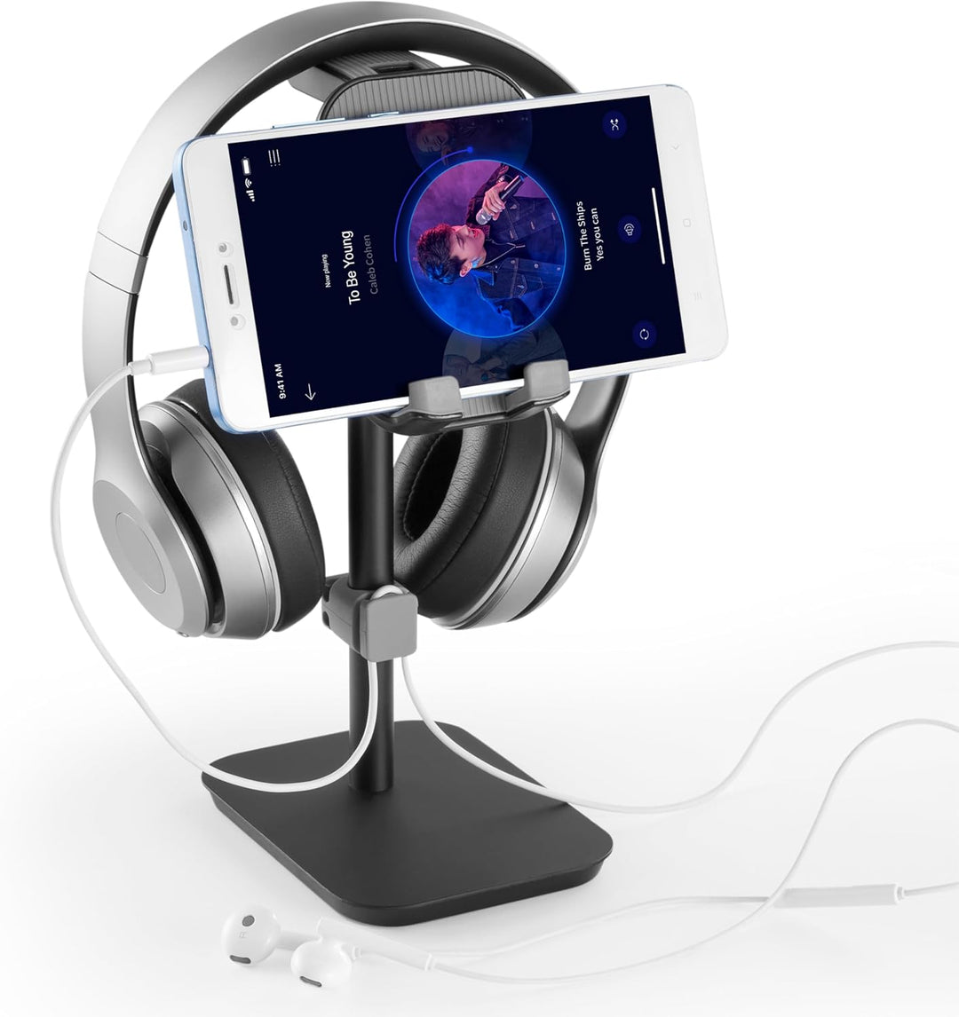 RICOO Headset Handy Halterung Kopfhörer Schreibtisch Ständer Kopfhörerständer Handyständer HH013 Stu