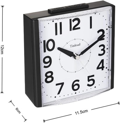 Tinload Analog Seniorenwecker mit Nachtlicht, 4.7 Zoll grosses Zifferblatt, Tischuhr mit Schlummerfu