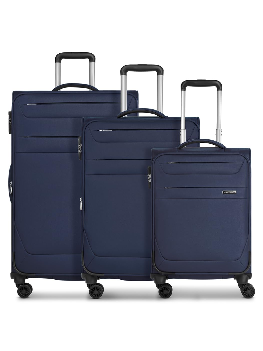 Worldpack Weichgepäck Koffer-Set 3-teilig | Reise-Trolleys aus hochwertigem, robustem Polyester Mate