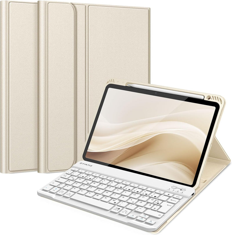 Fintie Tastatur Hülle für iPad Air 11 Zoll M2, iPad Air 6/5/4 (2024/2022/2020) 10,9 Zoll, TPU Rücksc