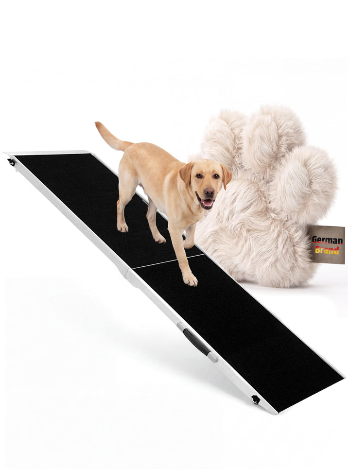 Hunderampe Hundetreppe Länge 155 cm, 150 kg Belastbarkeit Auto Kofferraum Treppen Rampe Einstiegshil