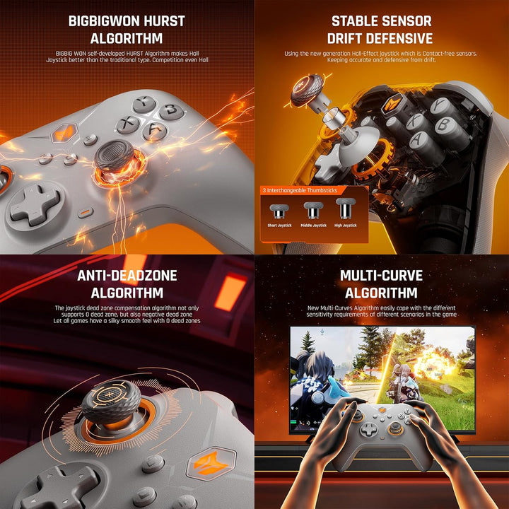 BIGBIG WON Drahtlose Controller, Gale Hall PC-Controller Bewegungssteuerung, Hall-Joysticks-Auslöser
