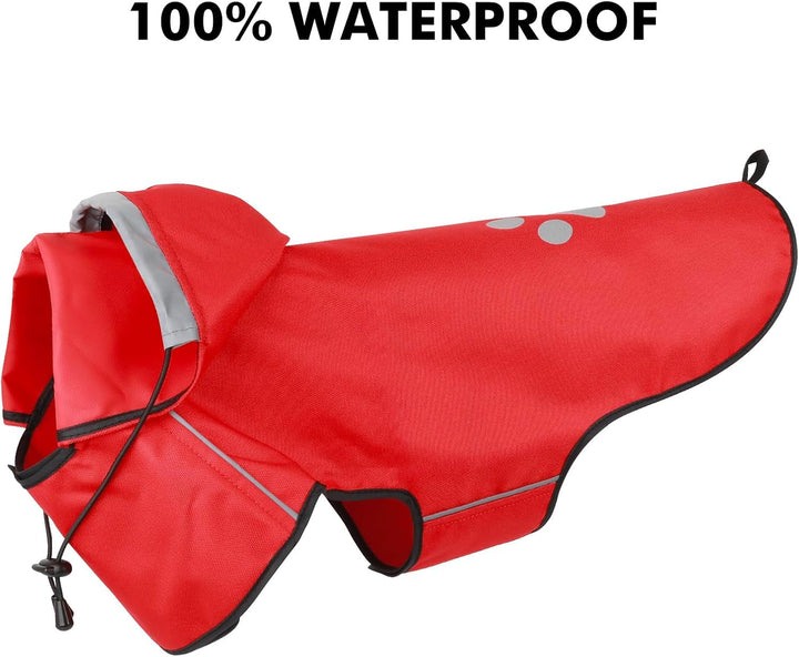 BiPawTi Hunde Regenmantel Grosse Hunde – Wasserdichter Hundemantel, Verstellbarer Regenjacke mit Ref