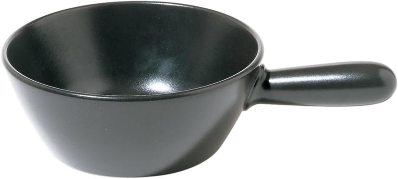 Alessi Mami Fondue Topf für Käse aus Keramik schwarz, Edelstahl, 24 cm