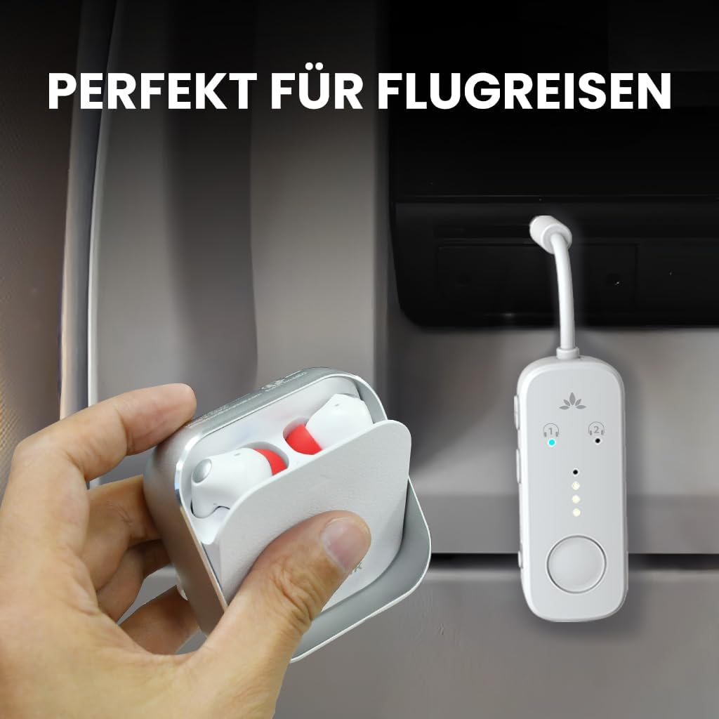Avantalk Sky Infinity NC - Auracast-Ohrhörer mit Flugzeugsender | Zwei ANC-Ohrhörerpaare mit Plug-in