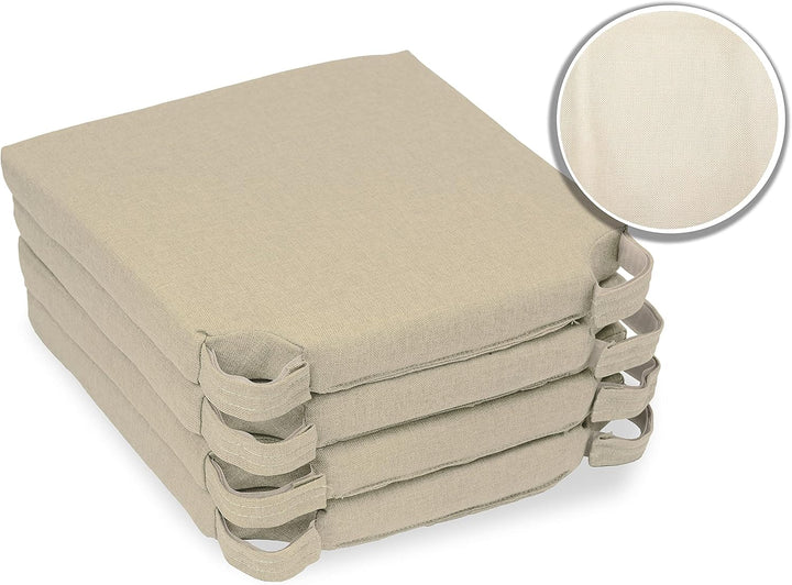 sunnypillow 4er Set Stuhlkissen mit Klettverschluss Polsterauflage Auflage für Stühle - Indoor/Outdo