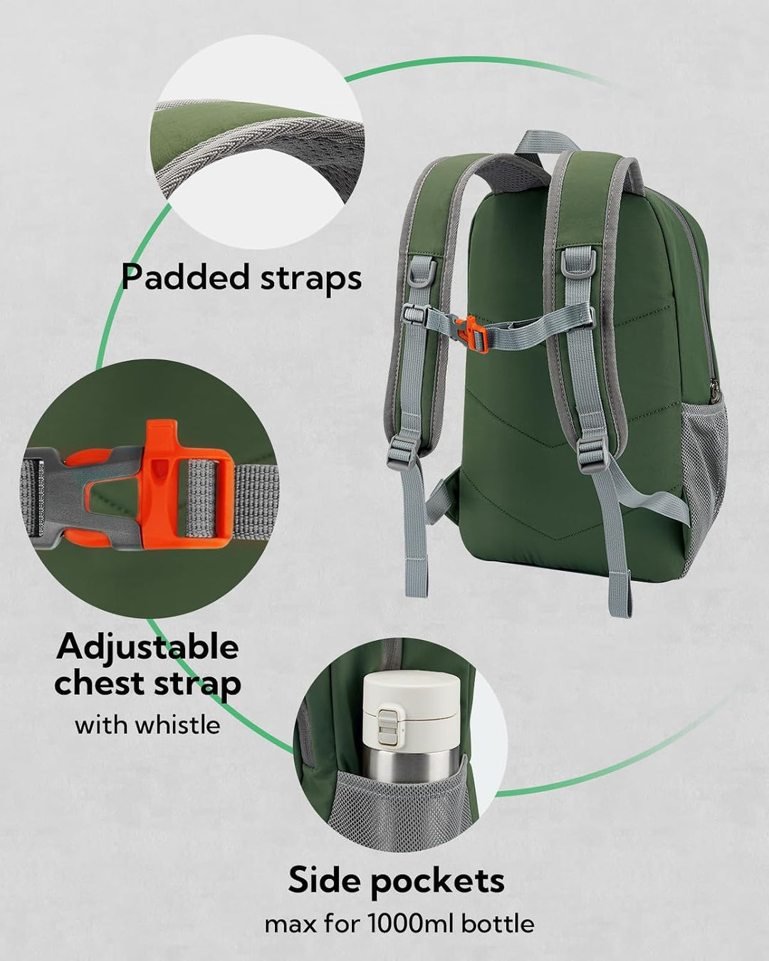 WATERFLY Rucksack Klein Wanderrucksack 12L: Leicht Tagesrucksack Mini Sport Backpack Outdoor Daypack