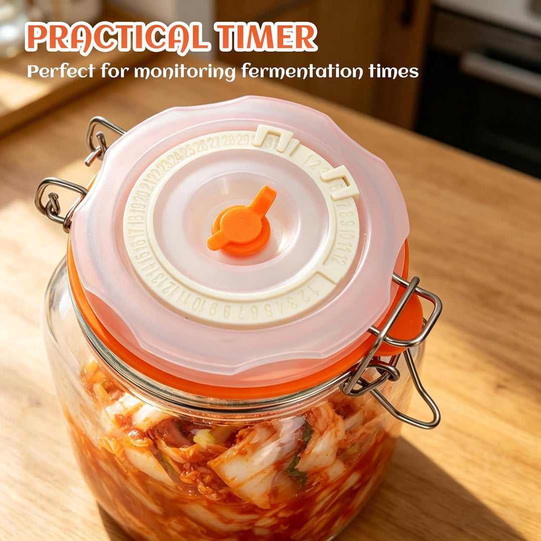 IIRC 1,5L Fermentierglas Set, Fermentiergläser mit Gärventil und Gewicht, Für Sauerkraut, Kimchi, Gu