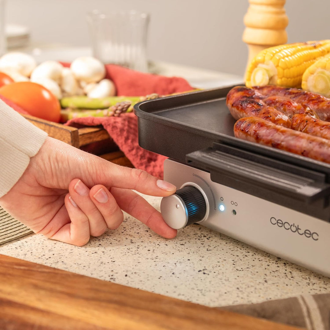 Cecotec Elektrische Grillplatte mit Abnehmbaren Magnetteilen Magnet 1800, 1800W, Aluminium mit Teflo