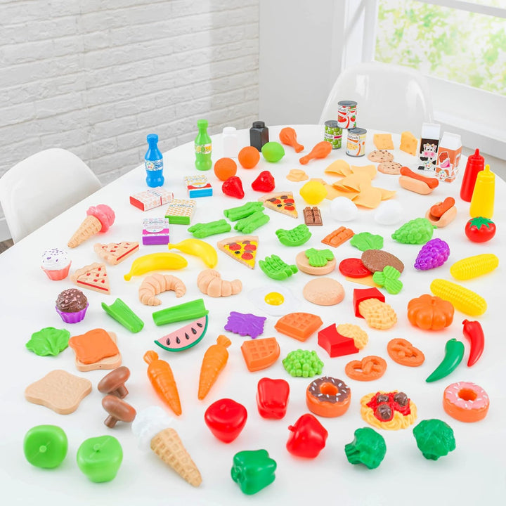 KidKraft Spielzeug-Lebensmittel Deluxe Tasty Treats für Kinderküche, Spielset mit 115 Teile, Spielkü
