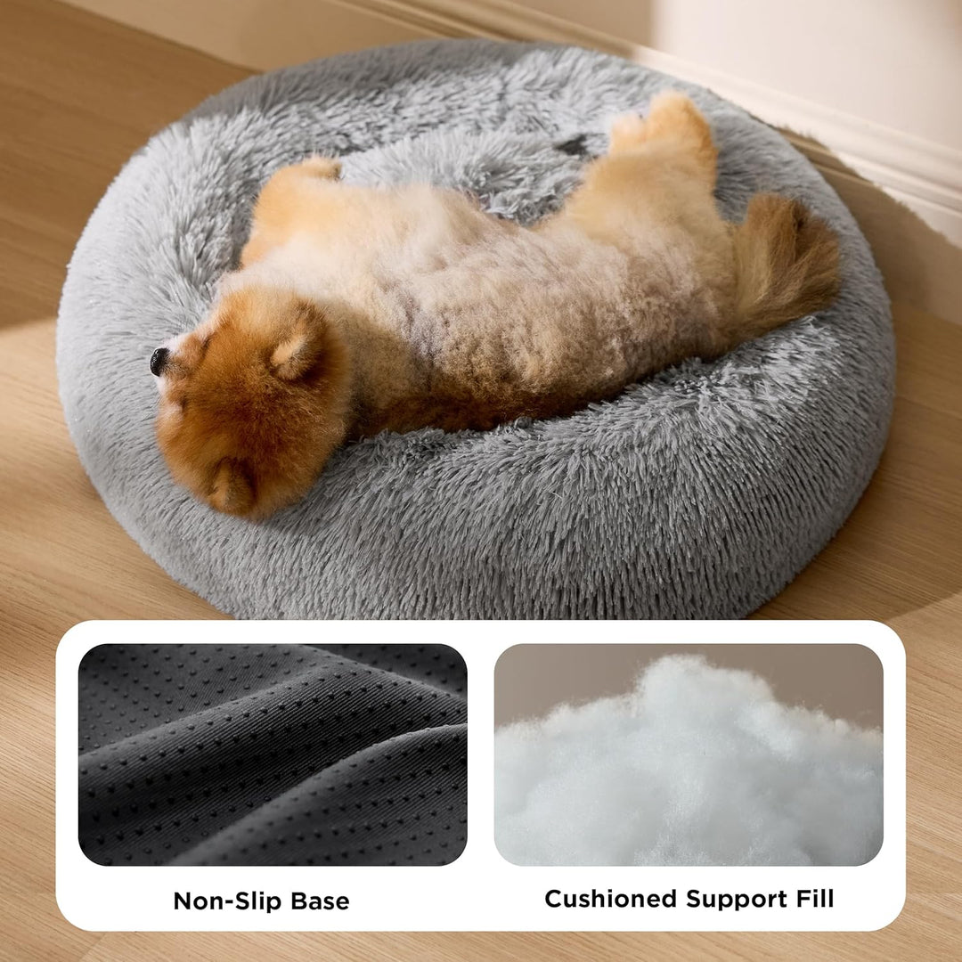 BEDSURE Hundebett waschbar Flauschiges Katzenbett - Ø 70 cm Katzenschlafplatz für Katzen und Hunde,