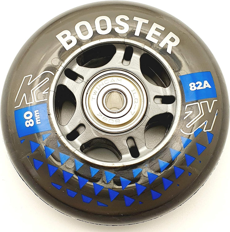 K2 Booster Skate Rollen 8 STÜCK 80mm/82A + ILQ7 + ALU Spacer (SET-30F009.1.1.80mm)