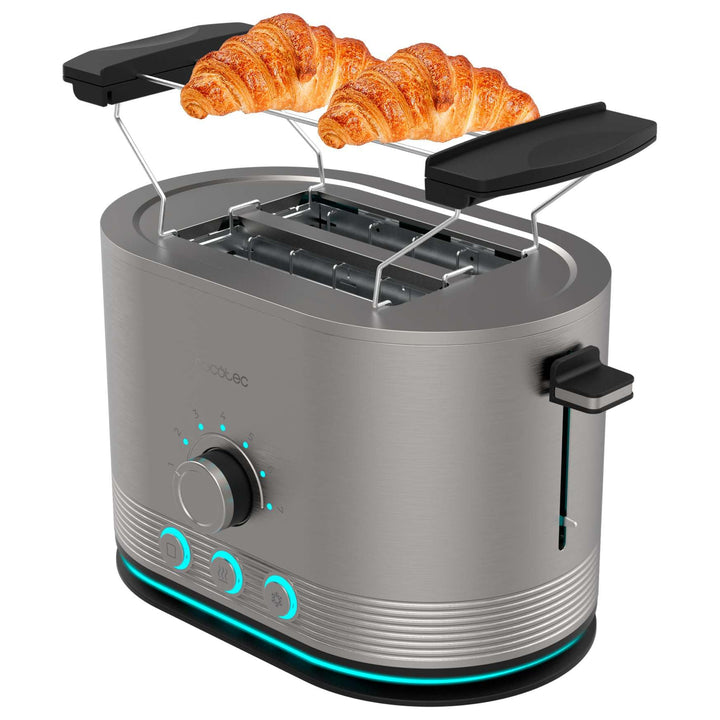 Cecotec Vertikaler Toaster aus Edelstahl mit Doppelkurzer Schlitz Shine&Toast Double. 850W, Kapazitä