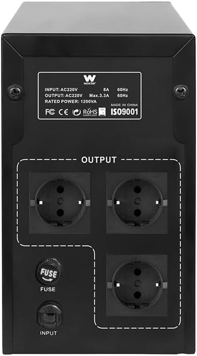 Woxter USV 1200 VA - USV unterbrechungsfreies Stromversorgungssystem USV (1200 VA/720 Watt, Autonomi