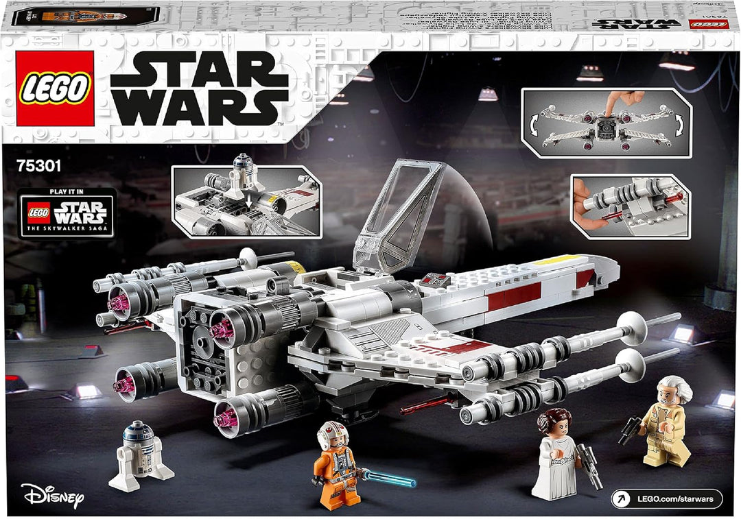 LEGO 75301 Star Wars Luke Skywalkers X-Wing Fighter Spielzeug mit Prinzessin Leia und Droide R2-D2 a