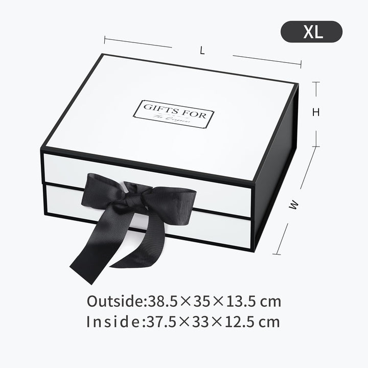 JiaWei Geschenkbox (Stil-1) 38,5 x 35 x 12,8 cm Extra Gross, Geschenkkarton mit Magnetisch Deckel un