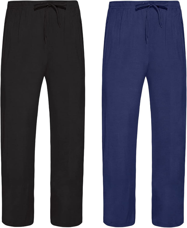 Chalier Cozy 2er Pack Pyjamahose Herren Kurz Modal Schlafanzughose Weich Verstellbare Taille, Beidse