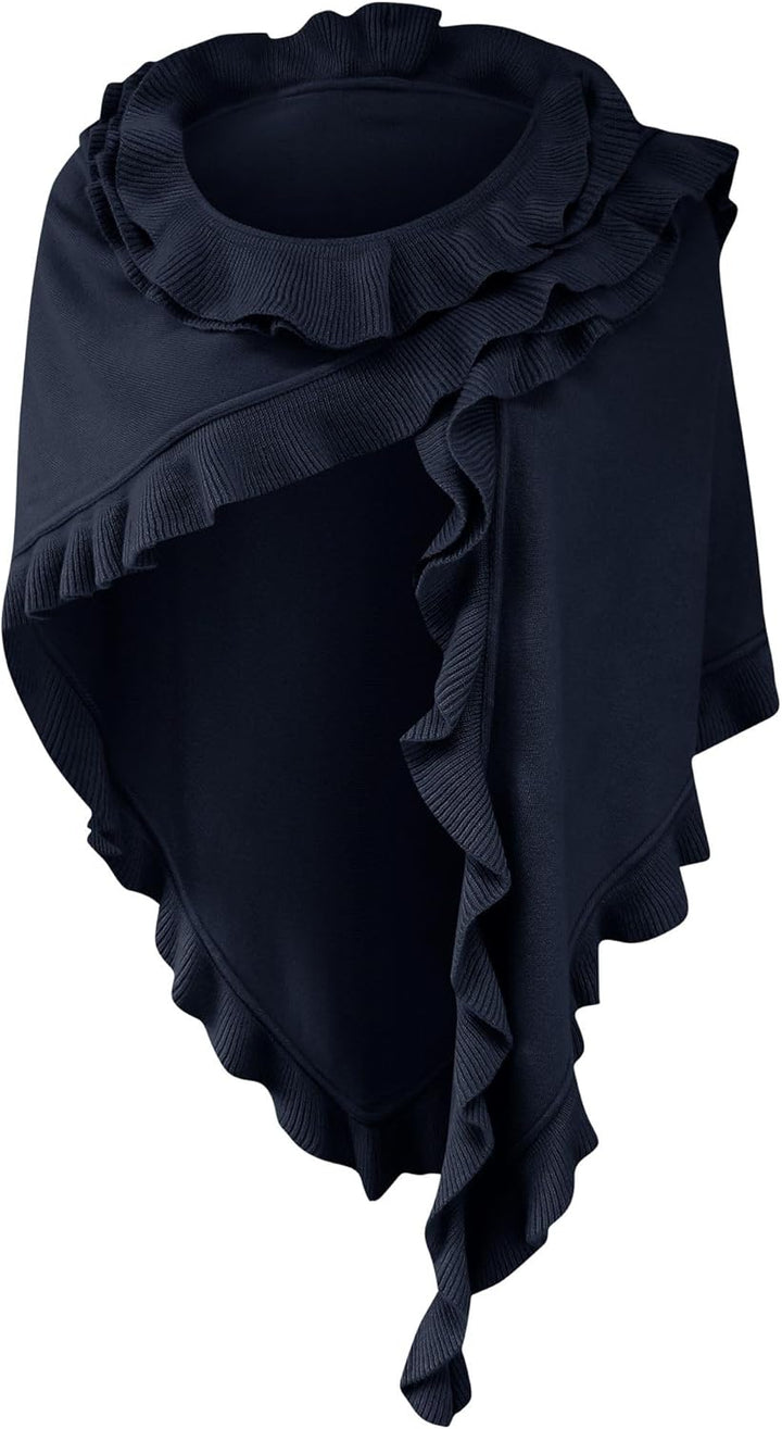 Poncho Cape Trachtentuch Umhang Stola Schultertuch Trachten-Tuch Damen Strickponcho Tracht Strick Tr