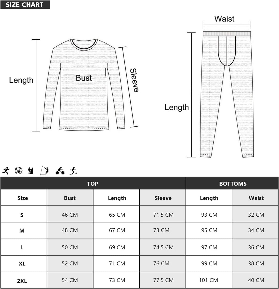 MOBIUSPHY Thermounterwäsche Herren, Funktionsunterwäsche Skiunterwäsche Winter Thermowäsche Set Warm